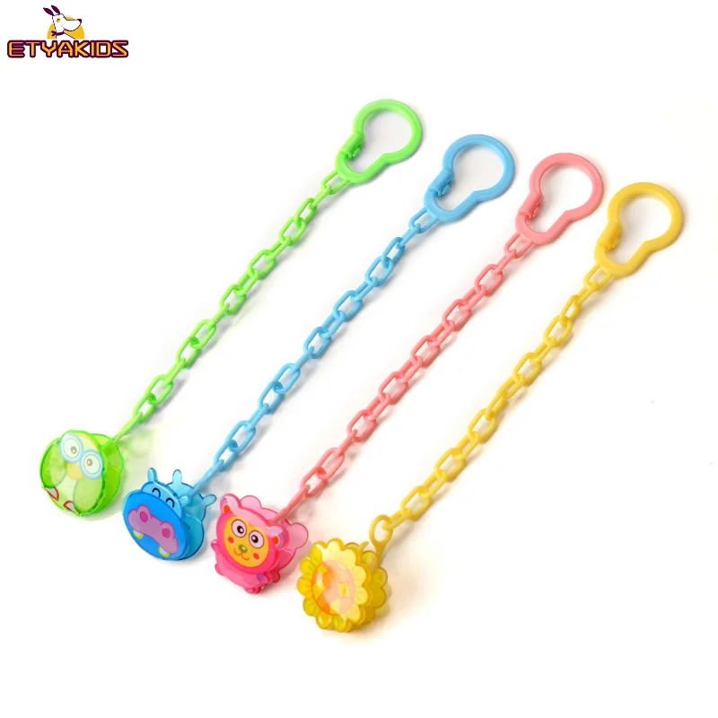 1pc Pacifier Leash Clip Cartoon Animals Nipple Baby Bibs Clip Pacifier Chain Holder Leash Newborn Baby Feeding Accessories