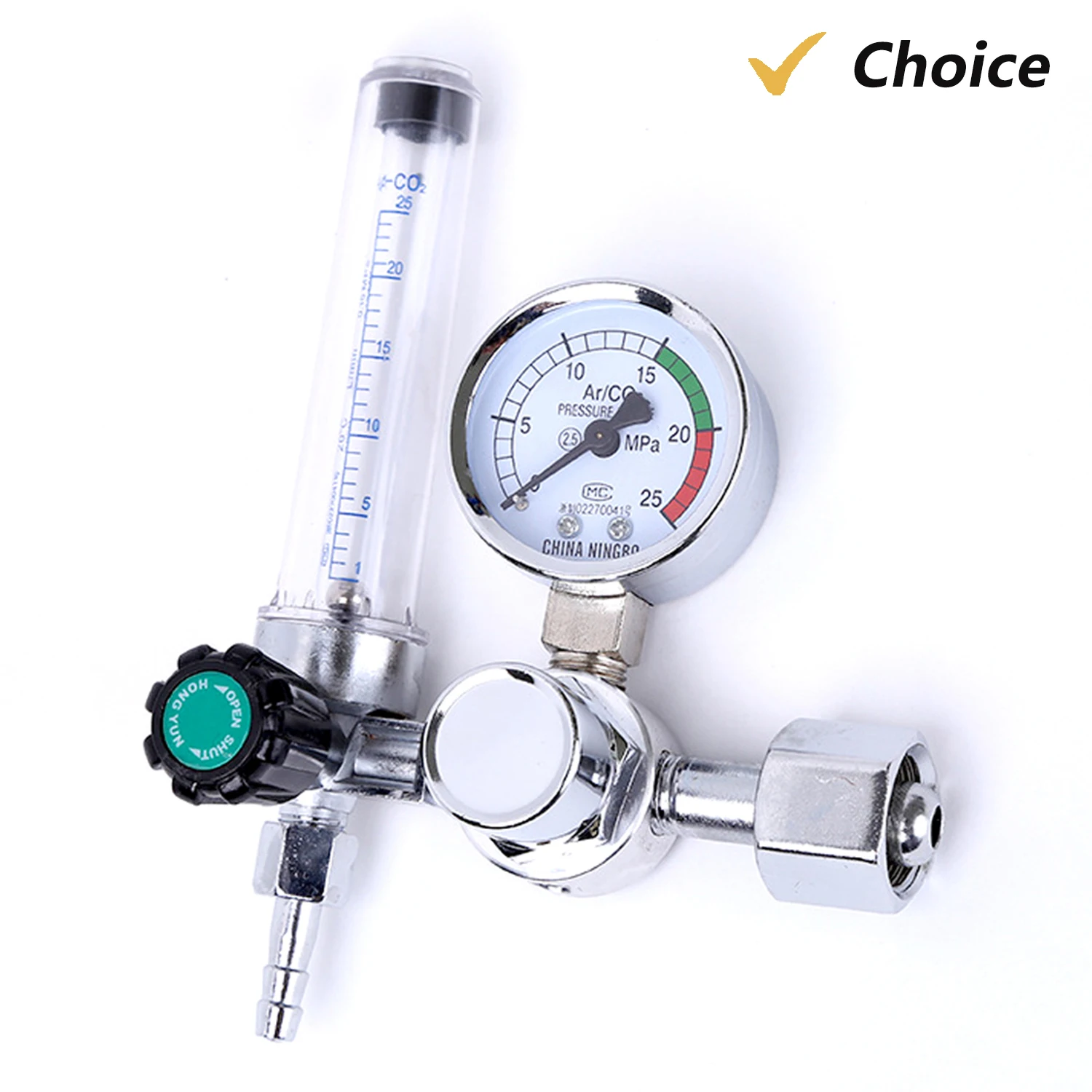 Welding Weld Gauge Pressure Reducer Safe Argon Regulator 0-25Mpa Argon Regulator CO2 Mig Tig Flow-Meter Gas-Regulators Flowmeter