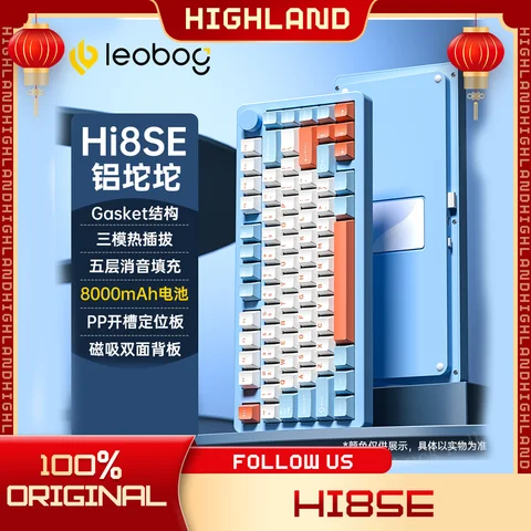 Leobog Hi8SE Mechanical Keyboard Gasket 3 Mode Wireless Keyboards Hi8 SE Aluminium Alloy Customize Hot Swap Gamer Keyboard Gifts