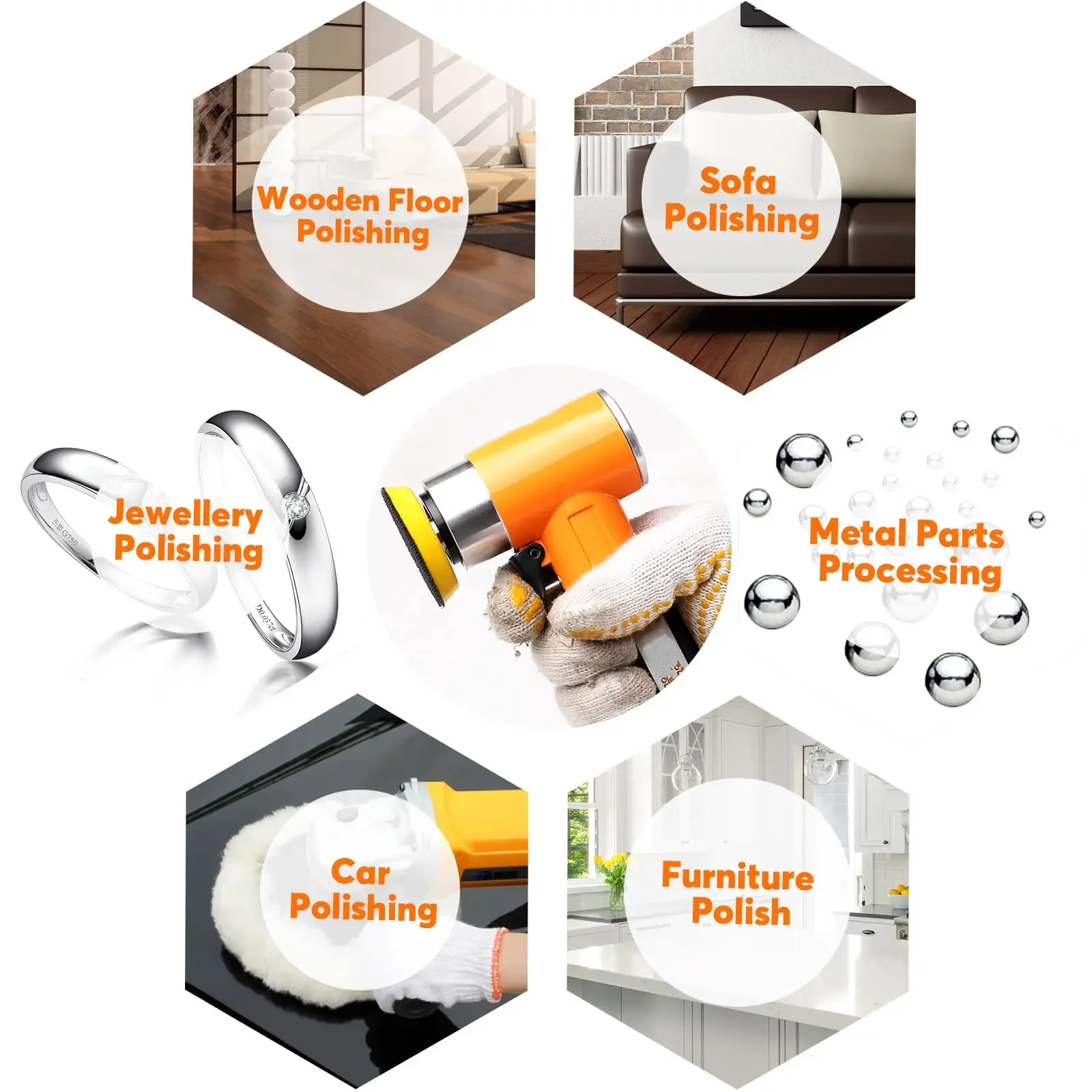 Kit de 10 Almofadas de Polimento de Lã de 3 e 5 Polegadas, Inclui Almofada de Polimento de Algodão para Polimento e Brilho de Carros