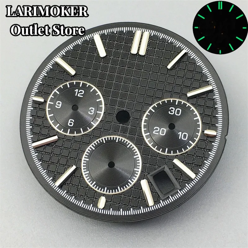 VK dial 29.9mm/31mm Black Blue green luminous watch dial Fit VK63 /VK64 movement