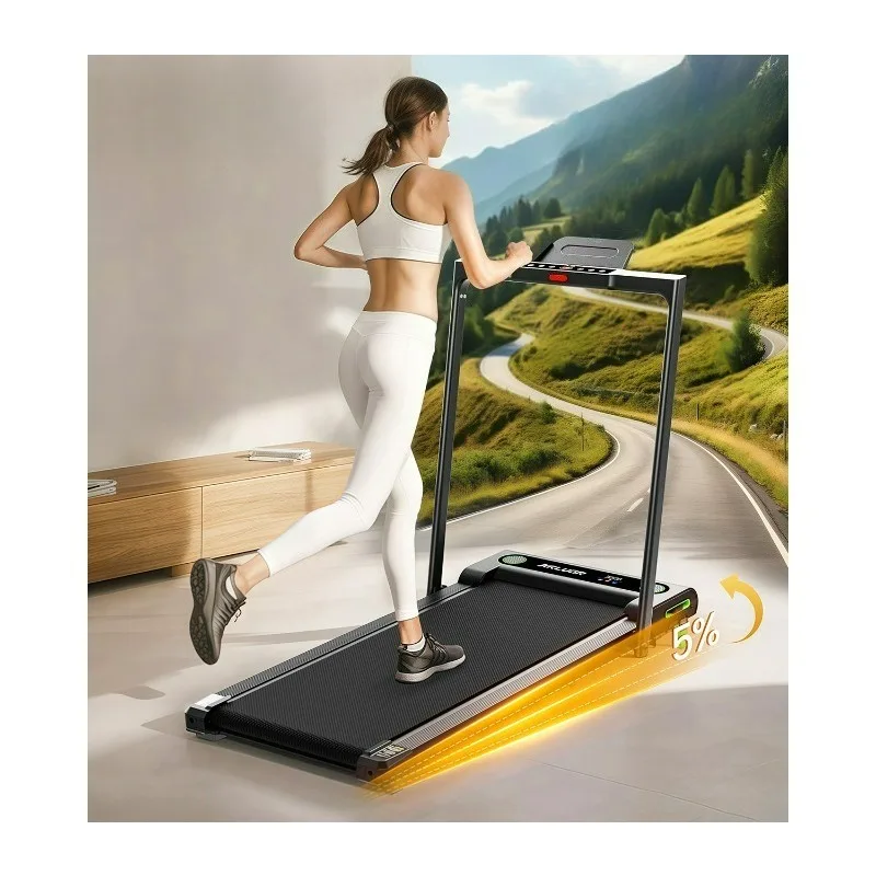 2 In 1 Foldable Treadmill With Led Screen Electric Walking Pad For Home Gym Daily Fitness Simple Operation Practical
