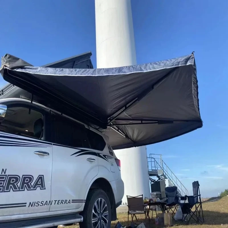 0 Degree Retrac Car Side Awning PU00mm with Waterproof Storage Bag Truck SUV Van Campers