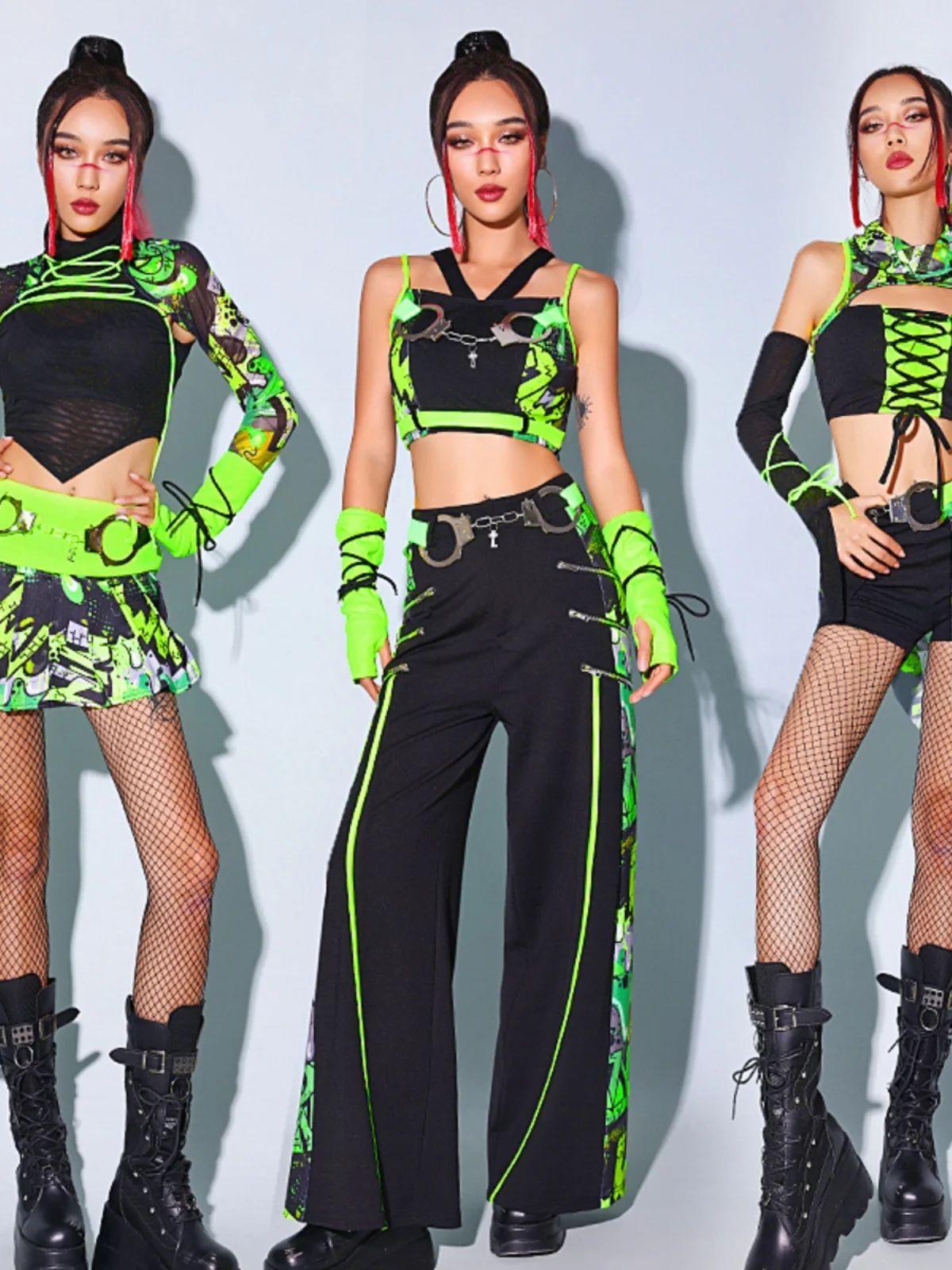 

Modern Dance Performance Outfit Women's Team Cheerleading Dance Set New Style Stage Performance Costume Healthy Fabric