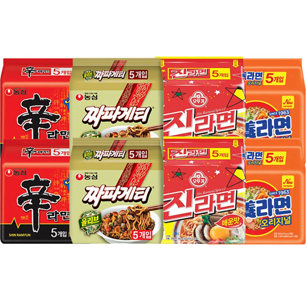 Mixed Instant Noodles 40 Bags (New Instant Noodles 10 Bags + Zha Pa Gai Noodles 10 Bags + Spicy Instant Noodles 10 Bags + Samyang Noodles 10 Bags)