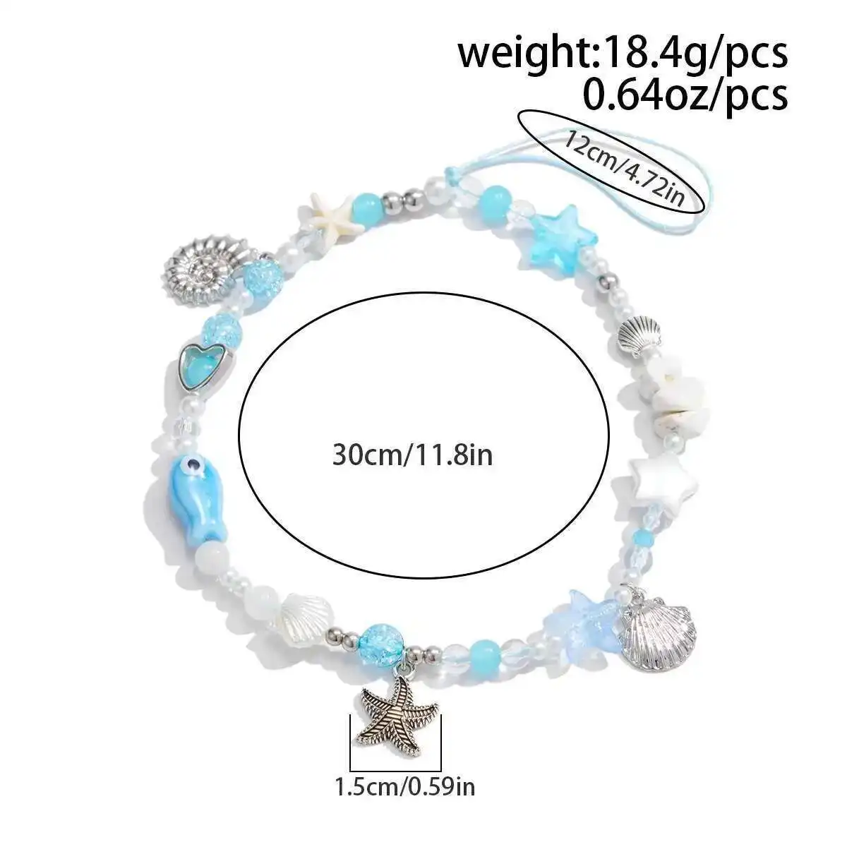 IngeSight.Z romantique mignon SeaStar pétoncle pendentif porte-clés femmes hommes Imitation perle sac téléphone porte-clés Couple bijoux cadeaux