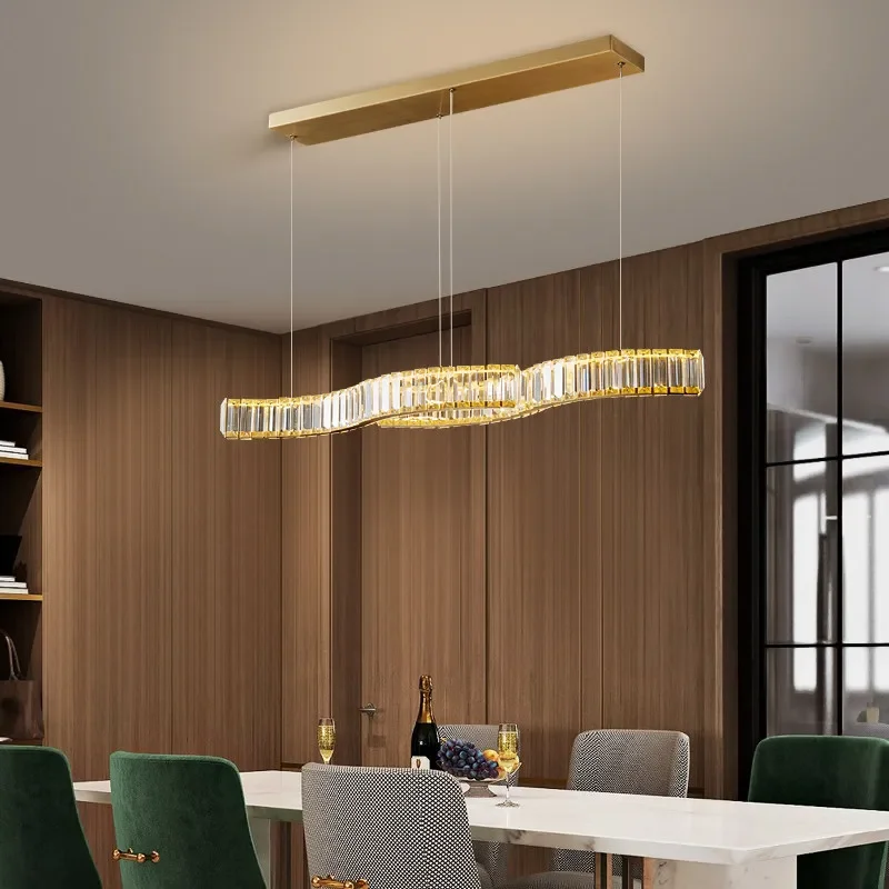 

Modern Simple Light Luxury Crystal s-Shaped Chandelier Living Room Bedroom Study Dining Room Led Lighting