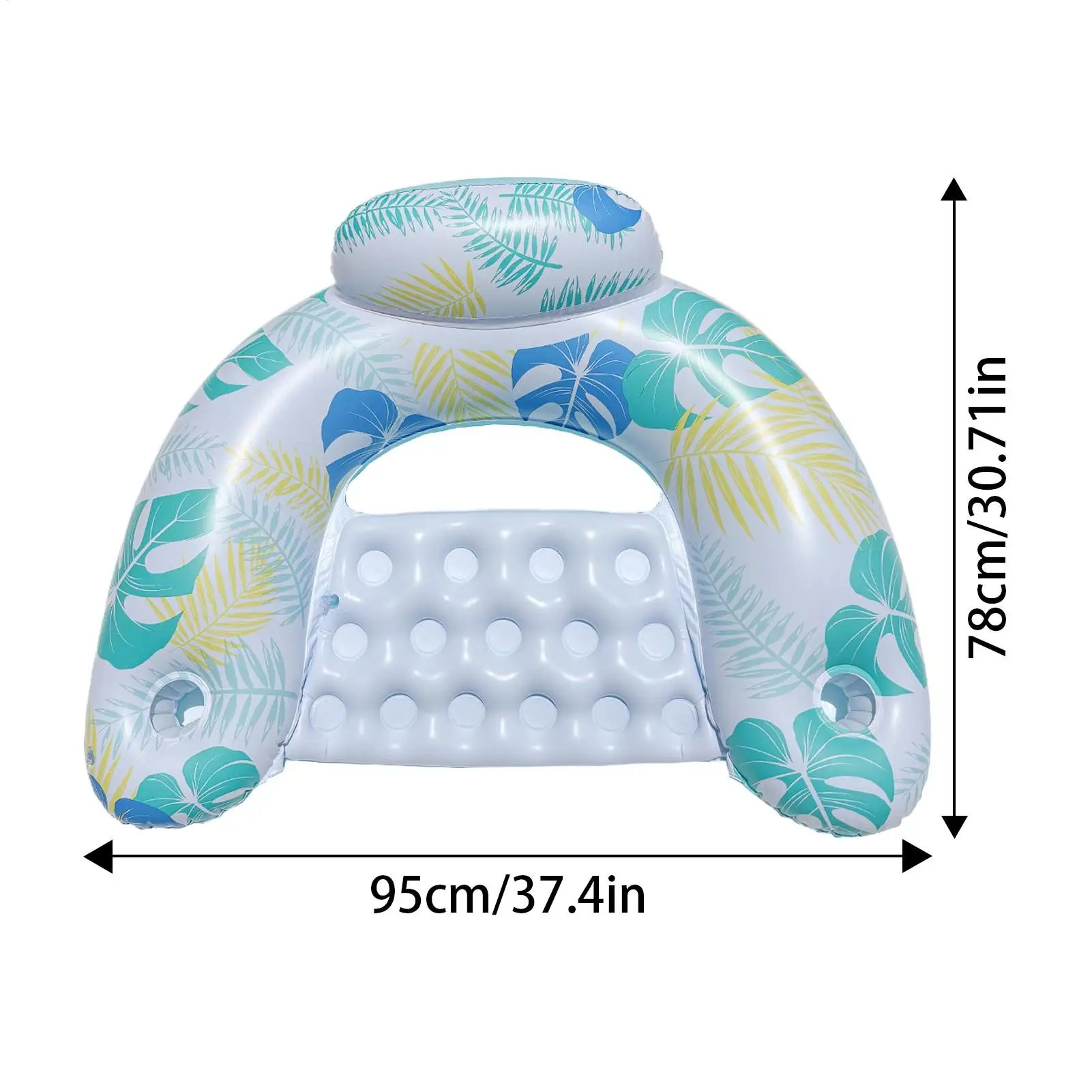 Silla flotante para piscina, respaldo para silla de agua con portavasos, flotadores cómodos, tumbona de agua versátil para parques de playa y lago