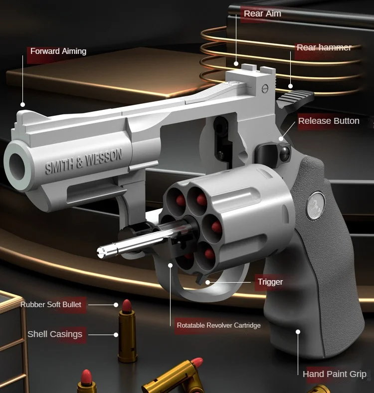 Csnoobs-pistola automática ZP5 357, revólver mecánico de disparo continuo, bala de dardo suave, pistola de juguete CS, arma al aire libre para chico y adulto