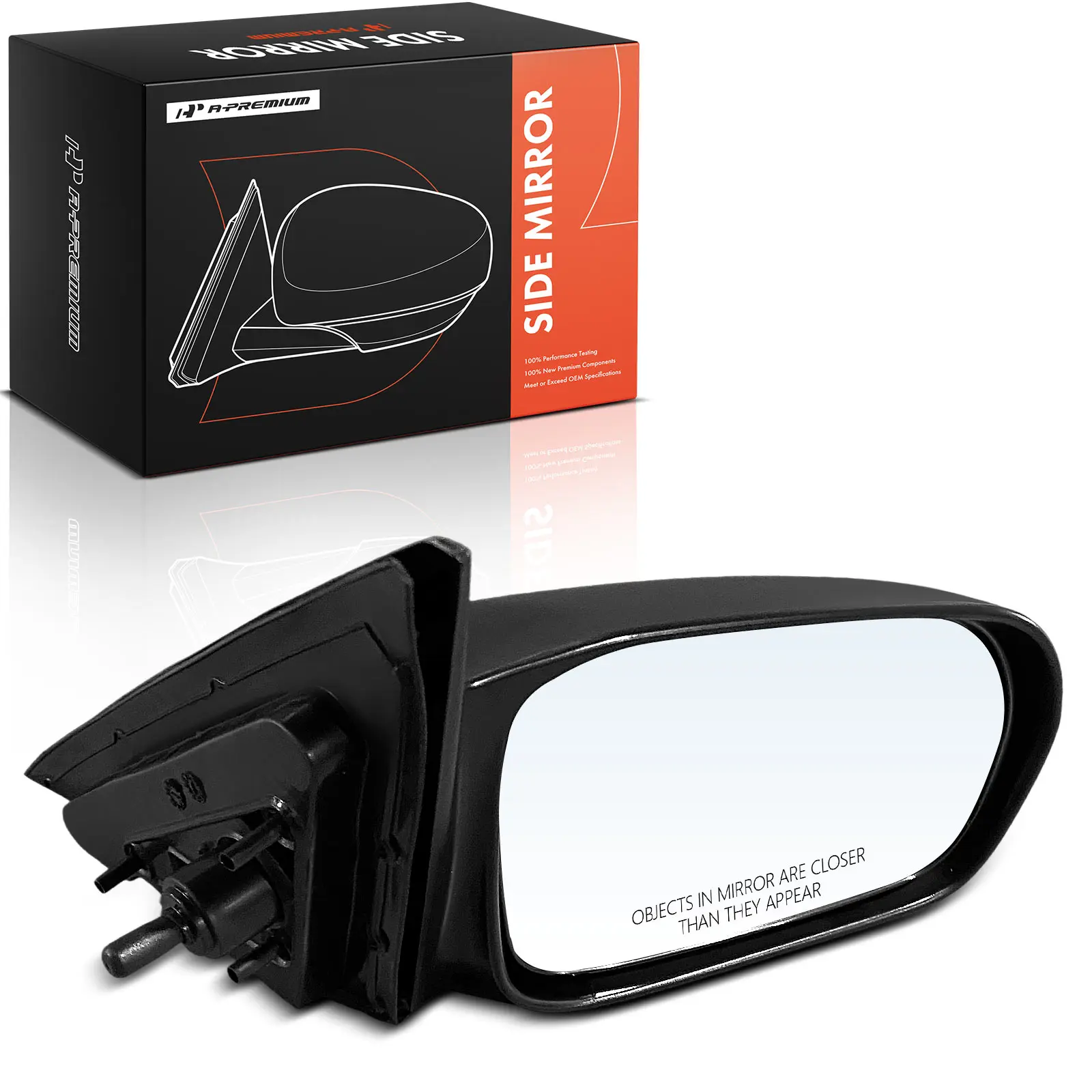 A-Premium Passenger Side Manual Door Mirror for Honda Civic 2001-2005 Non-Folding Textured Black