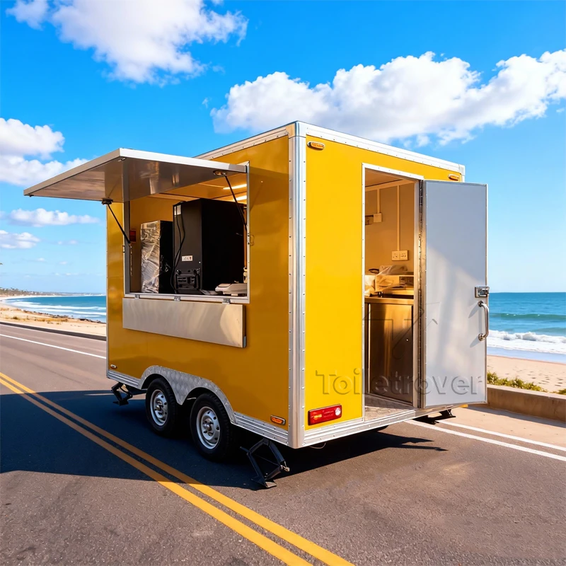 

Usa Most Popular Food Truck Carts Bbq Commercial Kitchen Food Trailer Outdoor Mobile Food Truck Trailer with Led Lights Screens