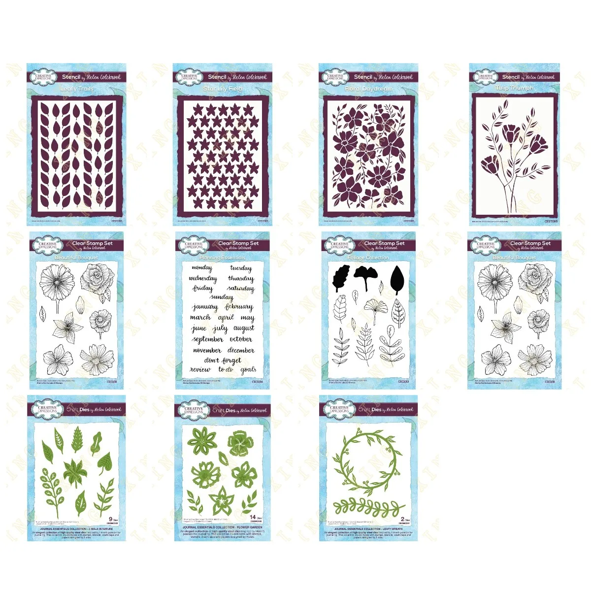 Foliage Flowers Wreath Collection New Metal Cutting Dies Clear Stamps Stencil for Scrapbook Diary Decoration Embossing Template