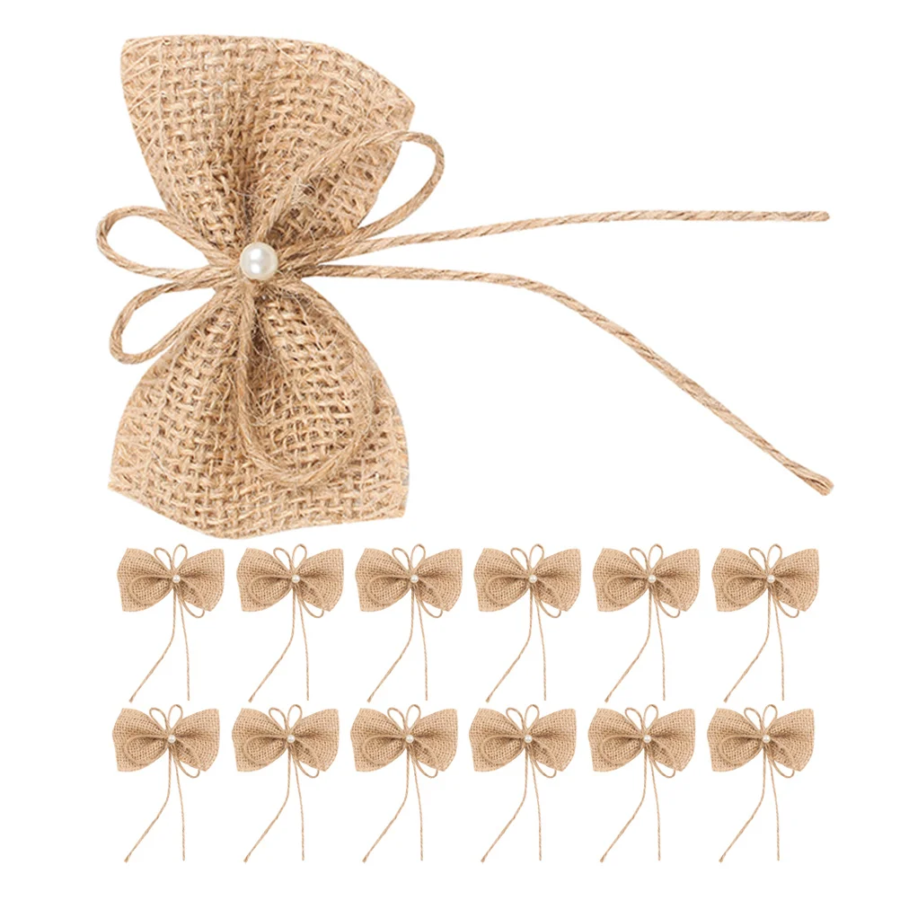 

15Pcs Rustic Burlap Bows Christmas Tree Wreath Bowknot Party Decorations DIY Crafts Holiday Decor Rustic Jute Bows
