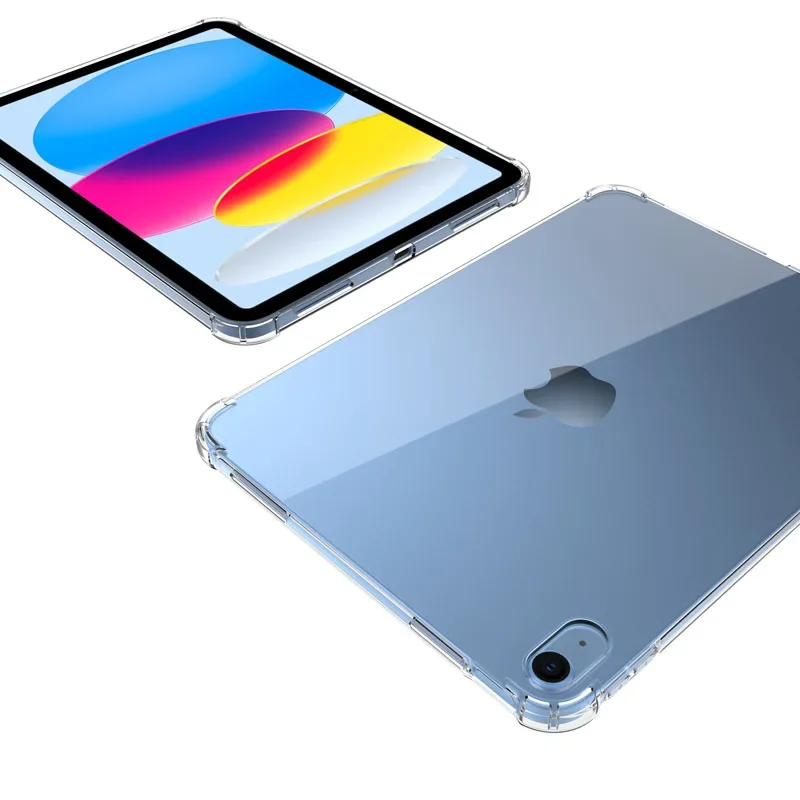 Capa de silicone à prova de choque para ipad 10th gen 10.9 ''2022 9th 8th 7th 10.2''2021 tpu flexível pára-choques transparente capa traseira