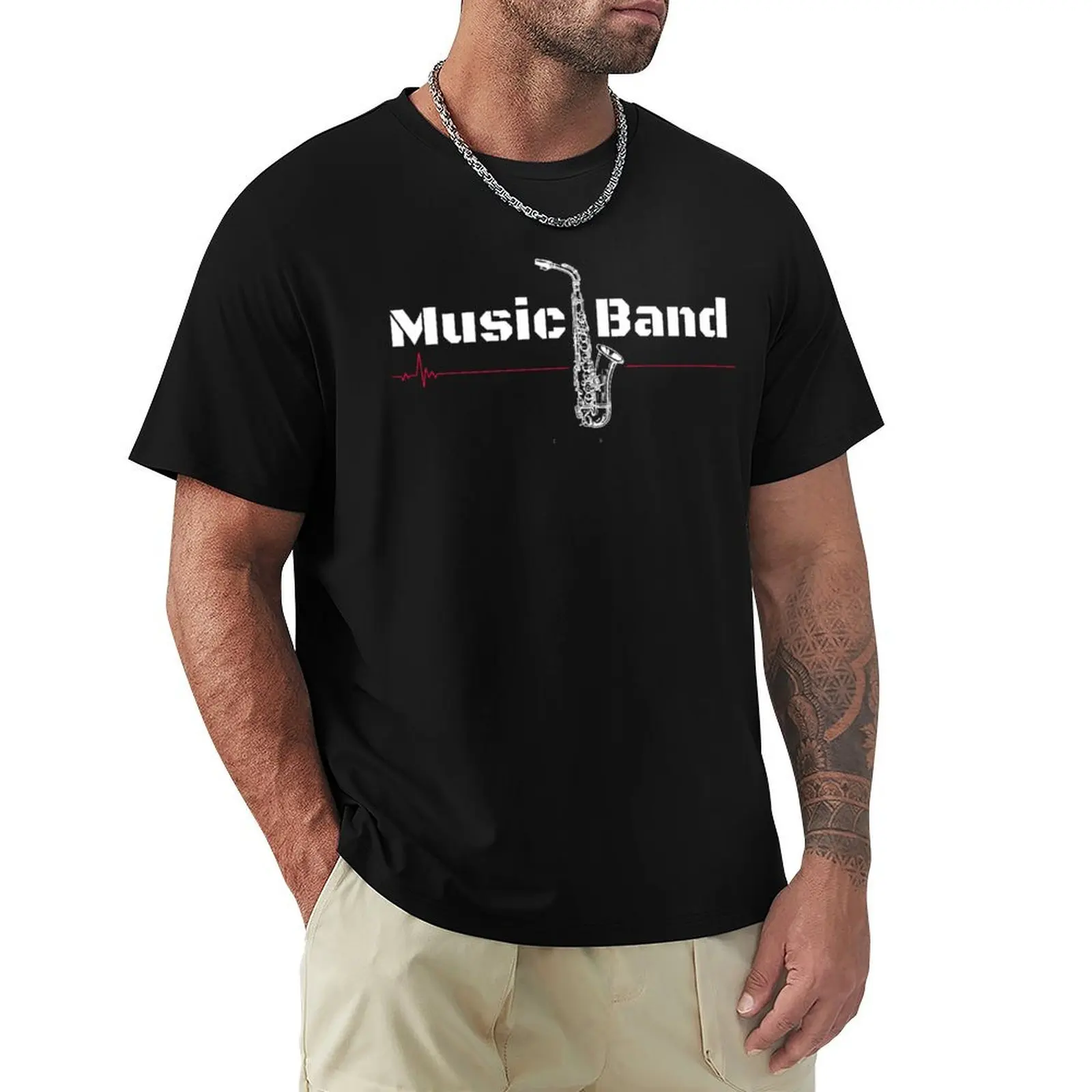 saxophone music T-shirt customs oversized blanks customizeds big and tall t shirts for men