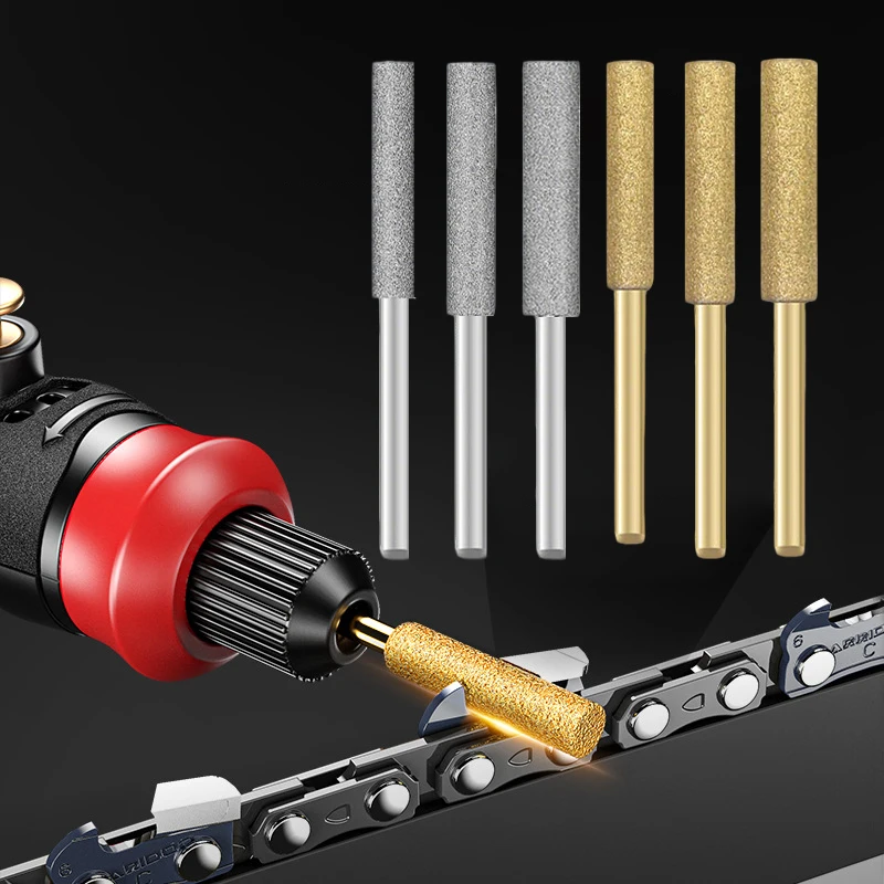

Цилиндрический заусенец с алмазным титановым покрытием, точилка для бензопилы, каменный напильник, заточка цепной пилы, резьба, набор шлифовальных электроинструментов