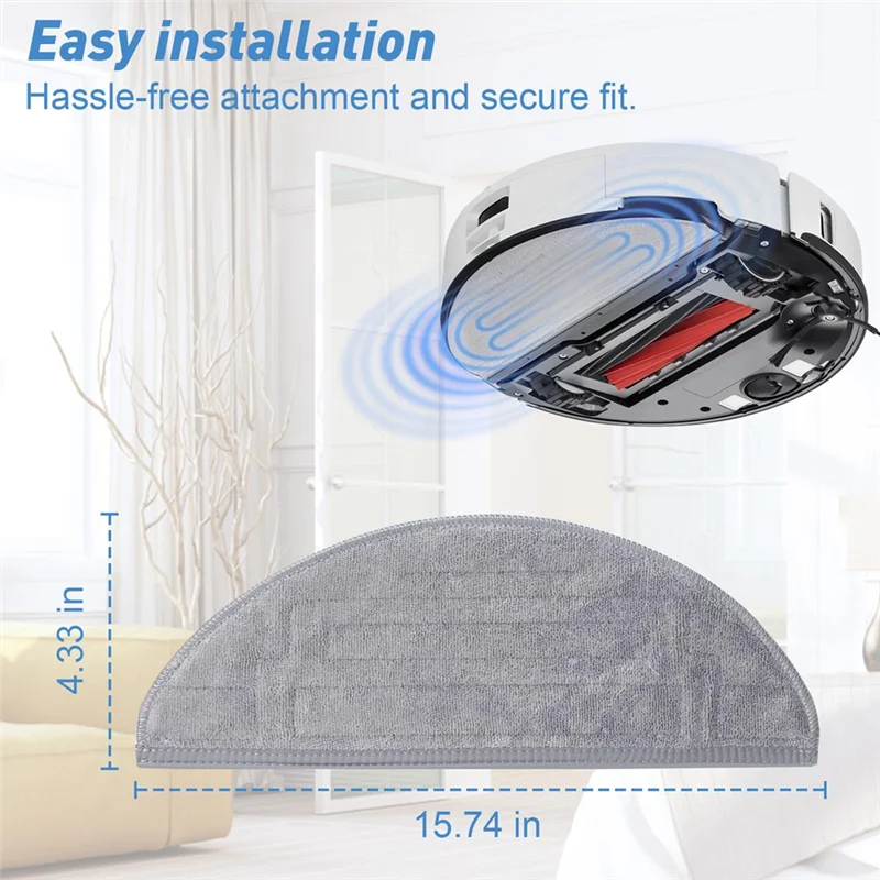 Shoppingappliances 10PCS Mop Cloth For Roborock S8 Pro Ultra / S8+ / S8 Robot Vacuum Dual Vibrations Washable Reusable Microfibe