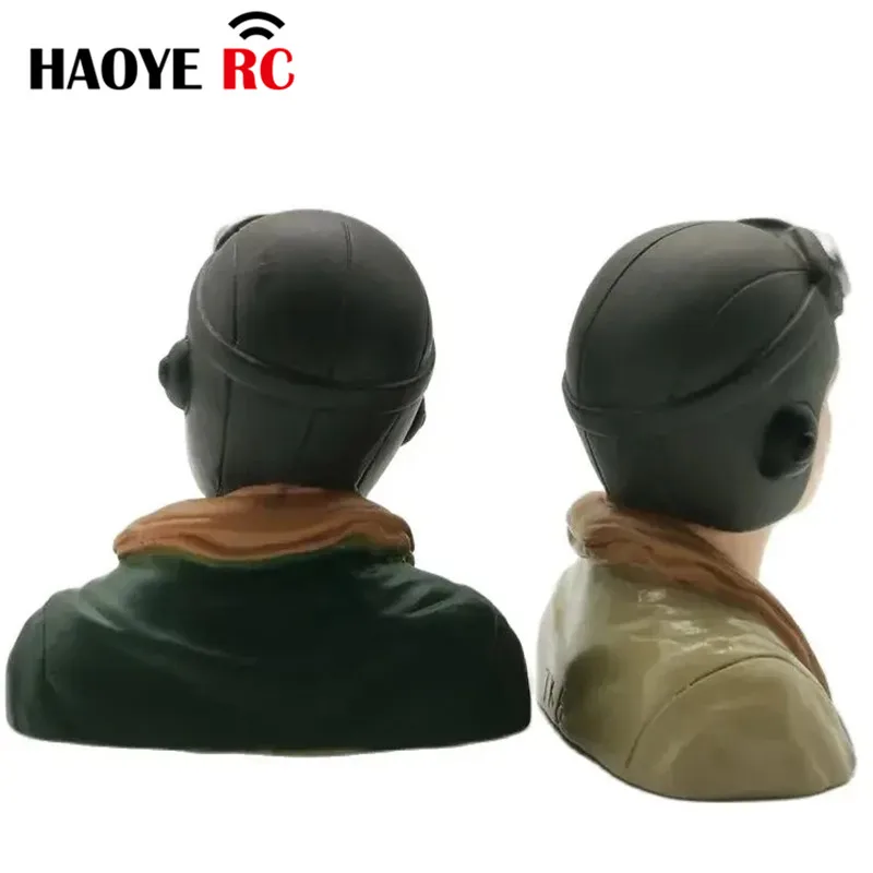 Haoye 1 Pc 1/6 1/9 Scale WWII Pilots Figures With Hat Toy Model For RC Plane Accessories Hobby Color Brown Army Green