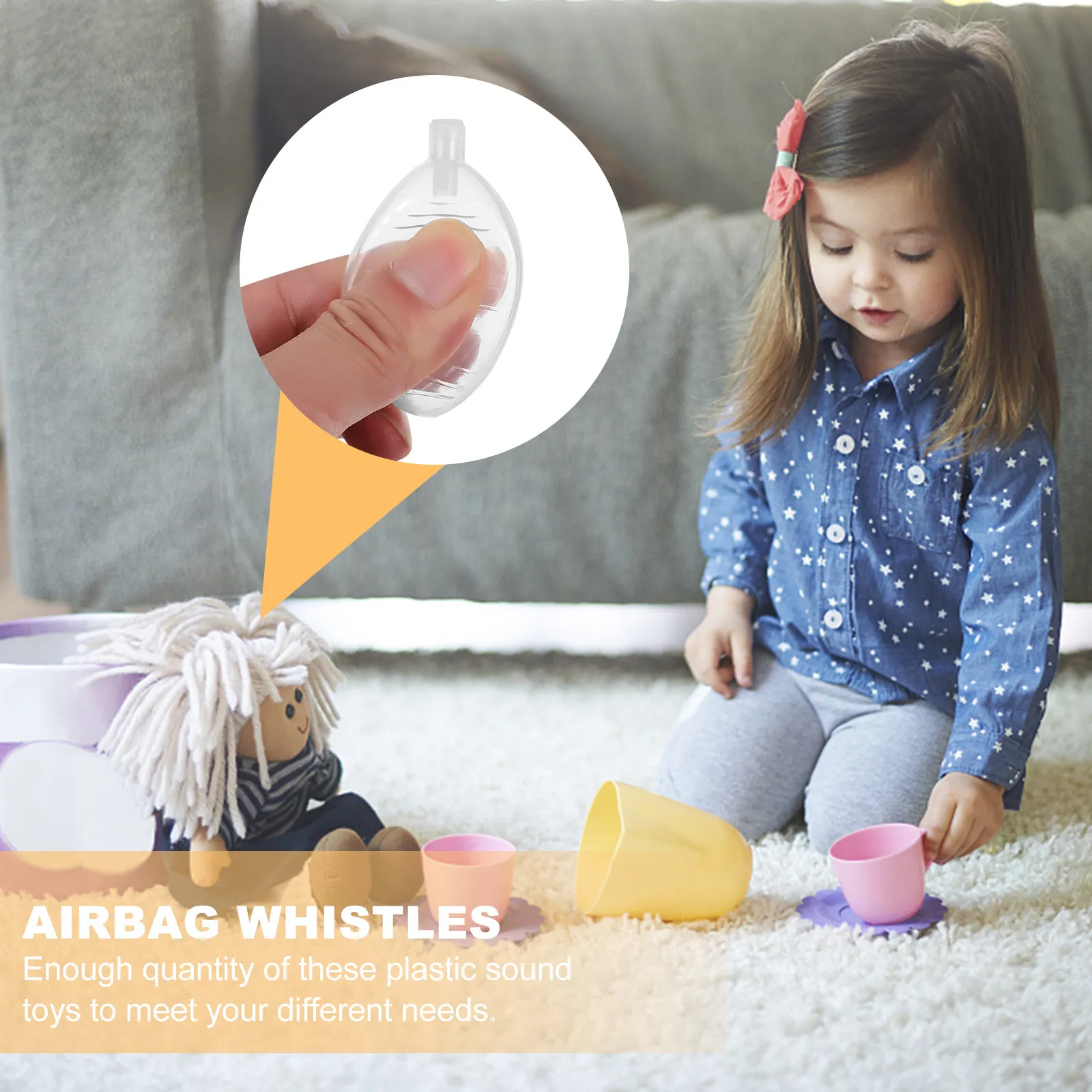 

30Pcs Airbag Whistles Plastic Sound Noise Makers for Clothing Kids Accessories DIY Handmade Decorations Squeaky Dual Tone