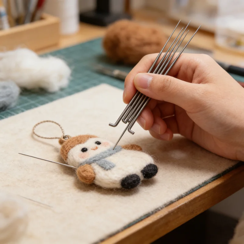 Hot 10Pcs DIY Craft Needlework Poke S/M/L Size Wool Felting Iron Needles Felt Tool Kit Needle Starter Beginners Needle Felting