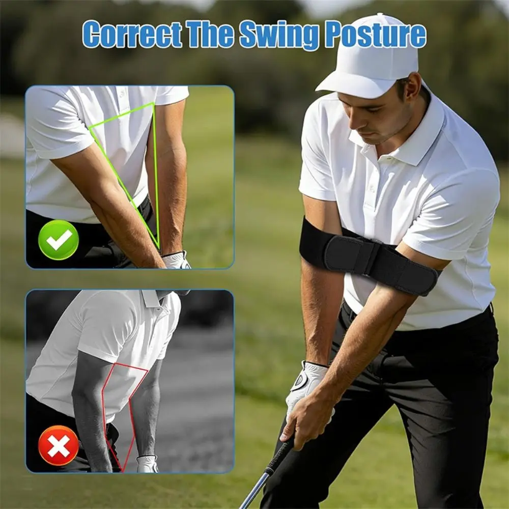 

Adjustable Golf Swing Training Aid Elastic Professional Golf Swing Strap Nylon Black Golf Correction Belt for Beginners