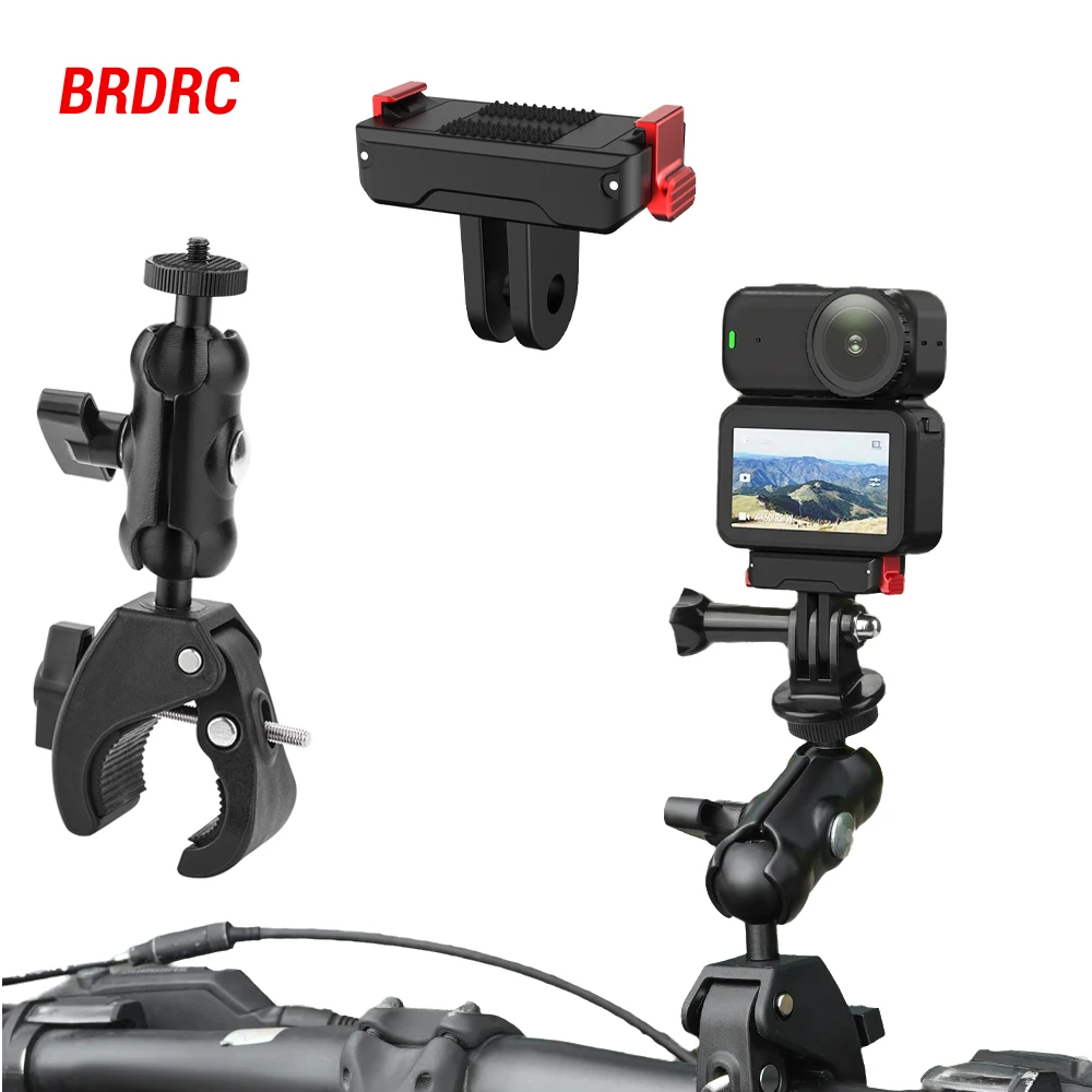 

Flymile Camera Clamp Mount Bike Motorcycle Handlebar Mounts for DJI OSMO Nano Accessories 360 Ball Adjustable Holder