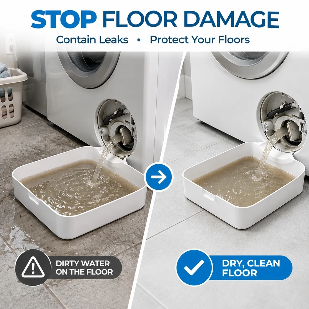 Washing Machine Anti Slip Drain Tray Thick Leak Proof Floor Protection Base Support Collection Pan for Bosch Siemens Set