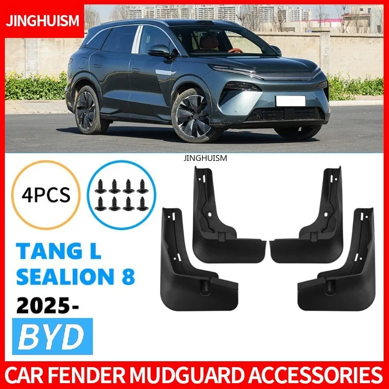Fender for BYD Tang L Sealion 8 2025 Fender Mud Flaps Automotive Accessories Mudguards Black Vehicle Exterior Decor Modification
