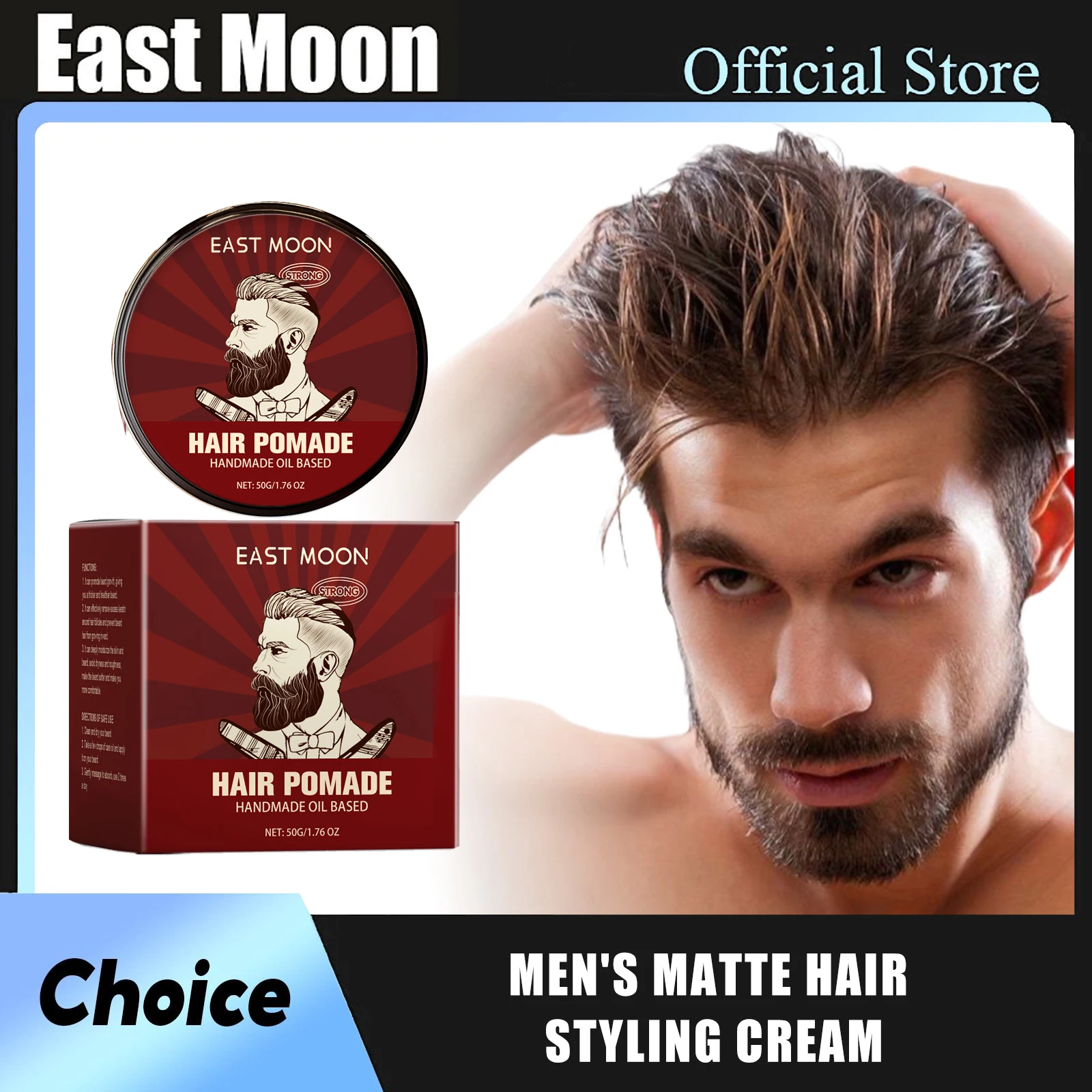 

Rosemary Hair Styling Pomade Strong Hold Finished Molding Low Shine Deeply Moisturizing Long-Lasting Fluffy Men Hair Shaping Wax