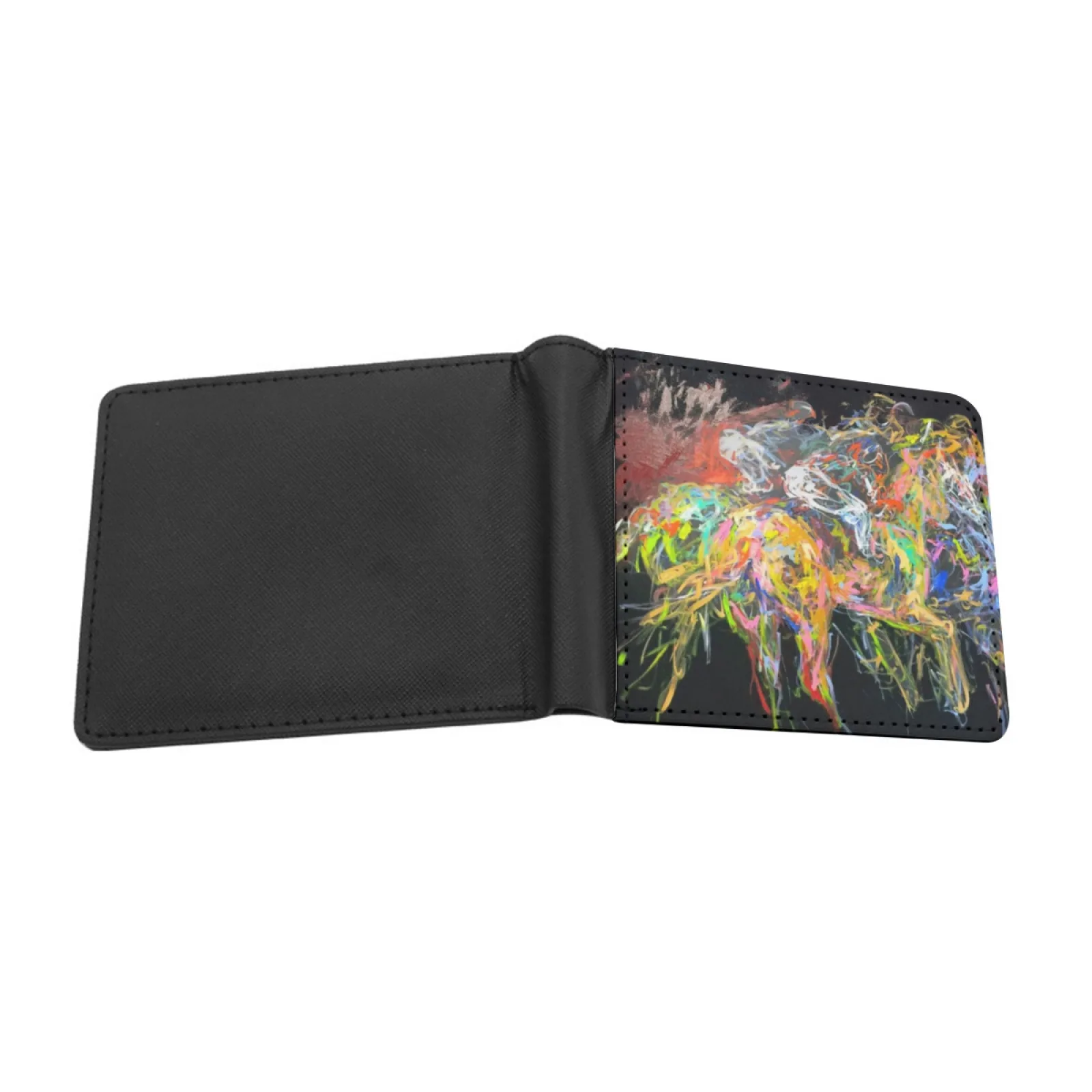 Derby Abstract Personalized Men's Leather Wallet Card Money Bag Pu Leather Wallet Derby Galloping Gallop Horse Sport Queen