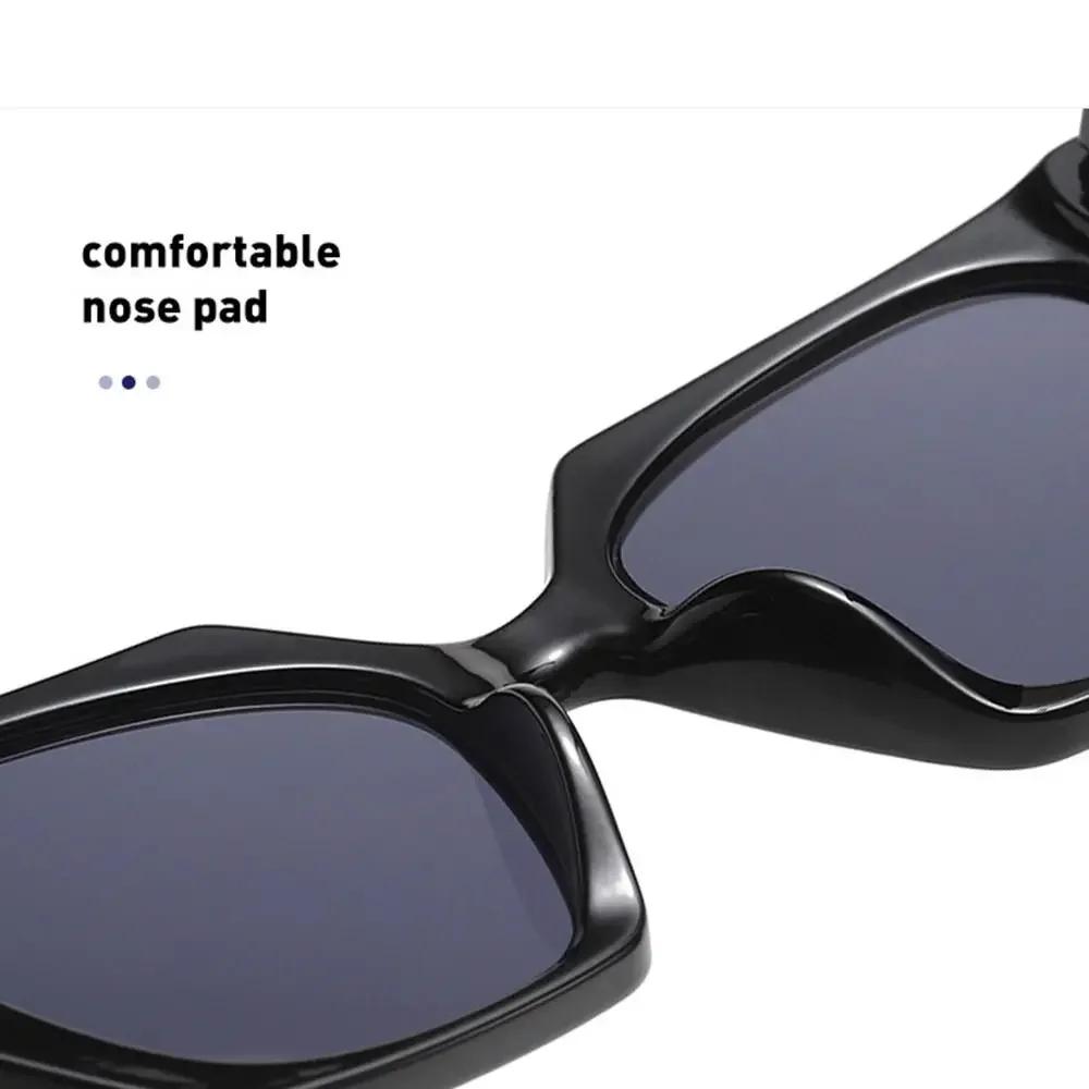 نظارات شمسية عصرية كبيرة الحجم على شكل عين القطة حماية من الأشعة فوق البنفسجية 400 نظارات شمسية مربعة كلاسيكية ظلال غير منتظمة للنساء والرجال