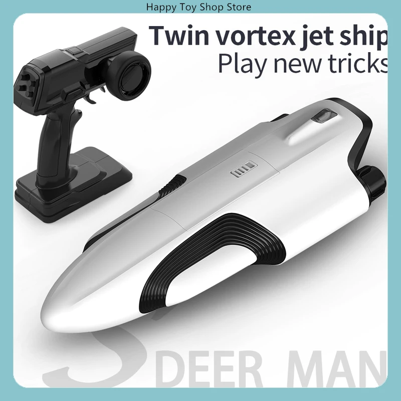 S2 RC Boat Dual Turbine High Speed 30+ MPH Self-Righting Racing Model with LED Lights