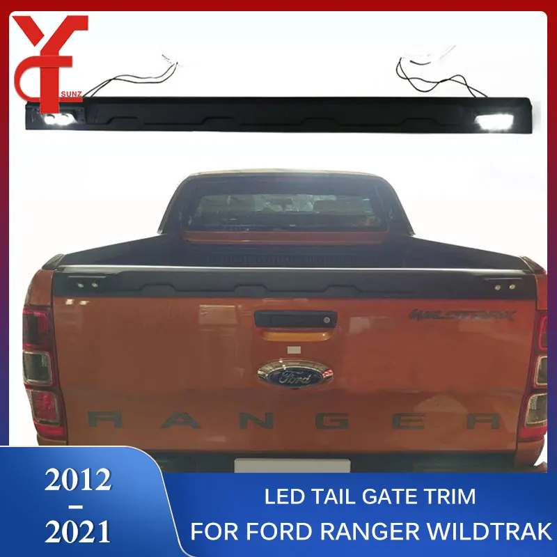 Cubierta LED para puerta trasera de coche, accesorio para Ford Ranger Wildtrak T6 T7 T8 2012 2013 2014 2015 2016 2017 2018 2019 2020 2021