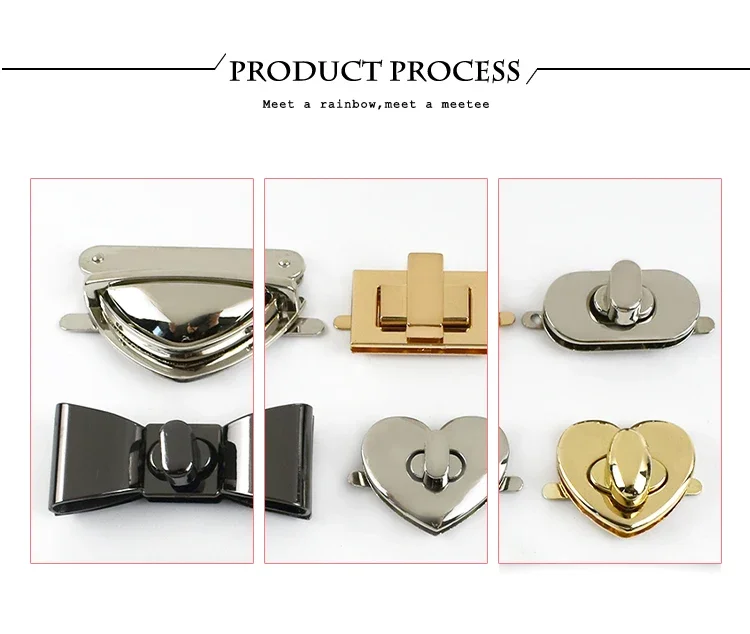2Pcs Metal Bag Lock Buckles Turn Twist Locks for Women's Handbag Shoulder Bags Closure Latch Clasp DIY Hardware Accessories