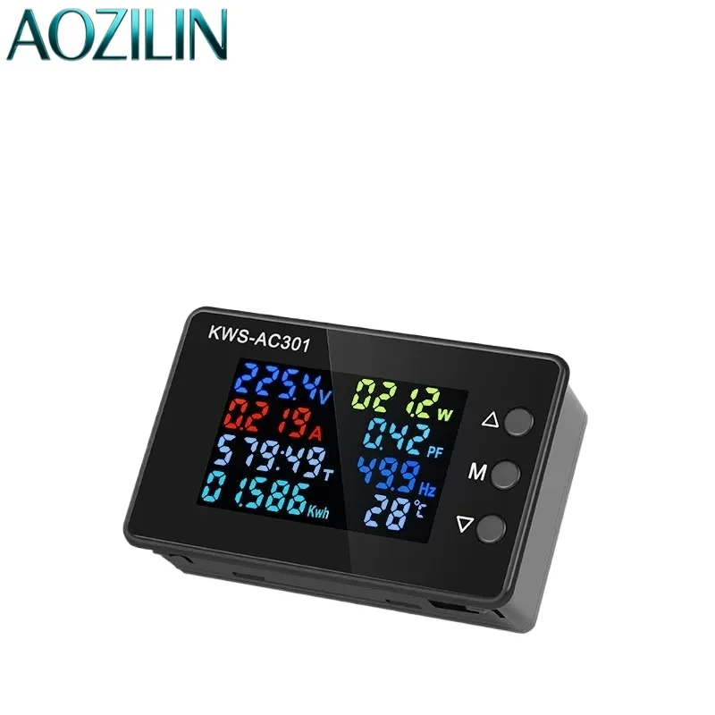 AOZILIN AC Digital Volt Amp Meter 50-300V 20A/100A Power Energy Monitor DIY Electrical Test Parts