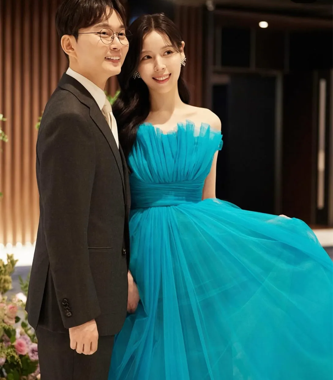 Abiti da sera lunghi in tulle personalizzati Abito da cerimonia per donna con pieghe smerlate a trapezio