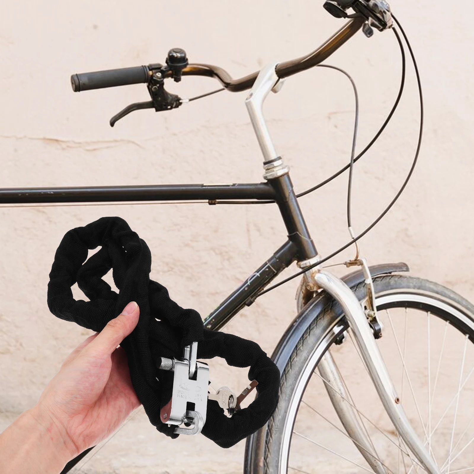 

120Cm Chain Padlock Bike Lock Super Solid Portable Lock for Cycling Motorcycle Gate Fence Anti-Theft Protection