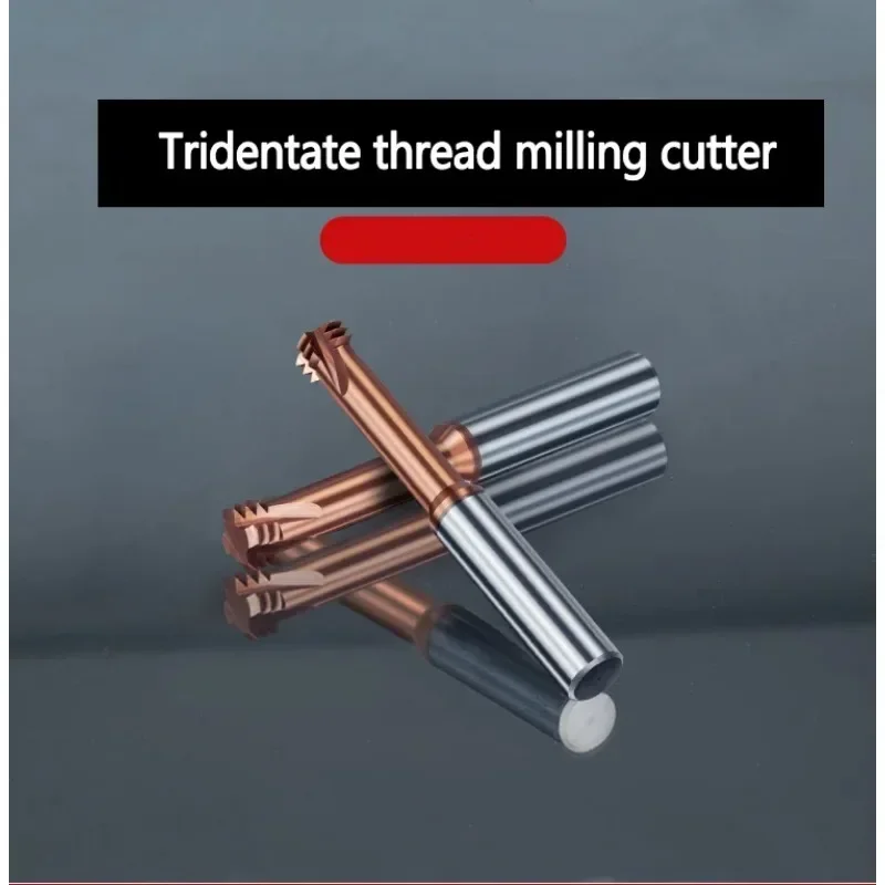 New DLC M1-M24 HRC65 Tridentate Thread Milling Cutter Bit Three Teeth Aluminum Processing Tungsten Steel Alloy Thread millsfresa