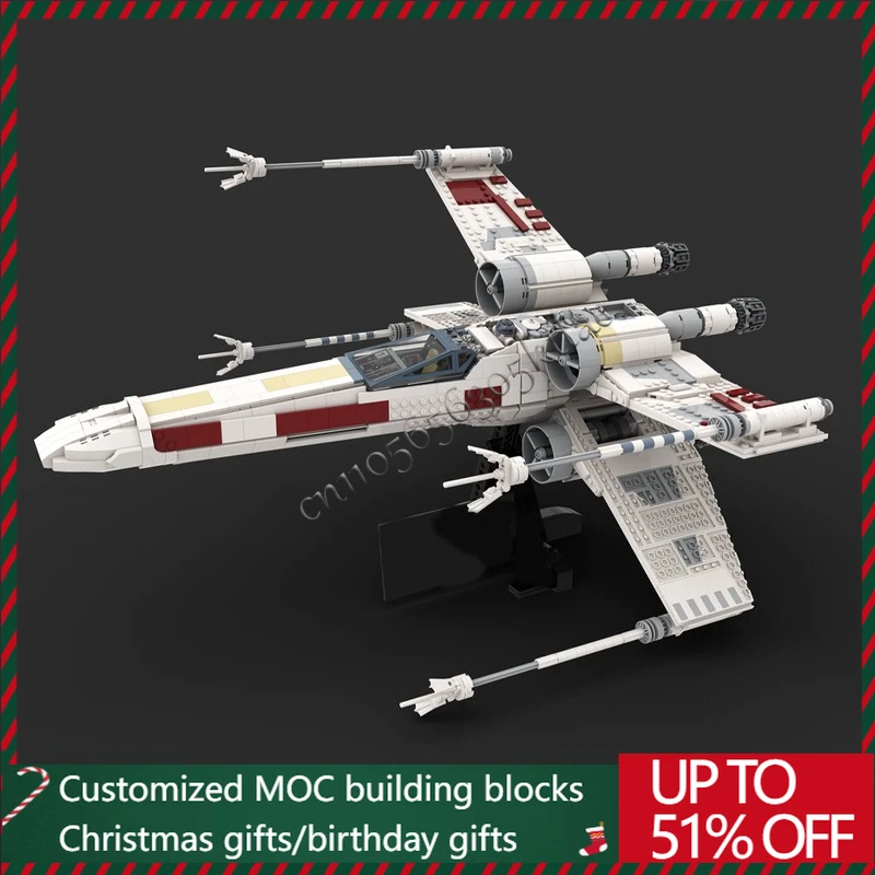 

New 2738 Parts MOC Star Battle Cool White Starfighter Model Building Blocks Brick DIY Creative Assembly Educational Toys Gifts