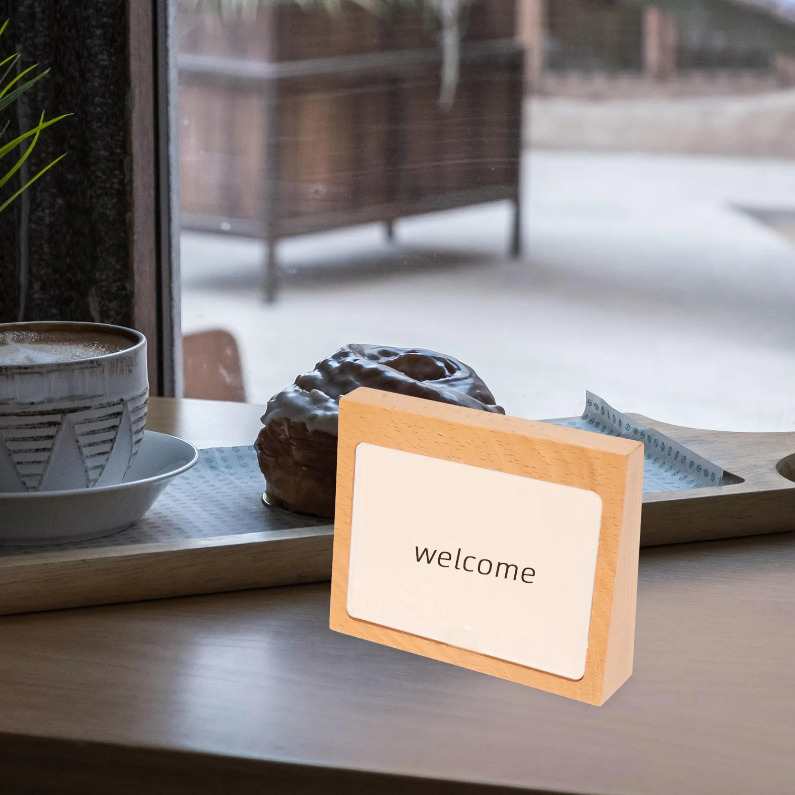 

Wooden Sign Holder Elegant Display Stand for Table Price Tags Name Cards Brochure Holder Retail Coffee Shop Trade Show