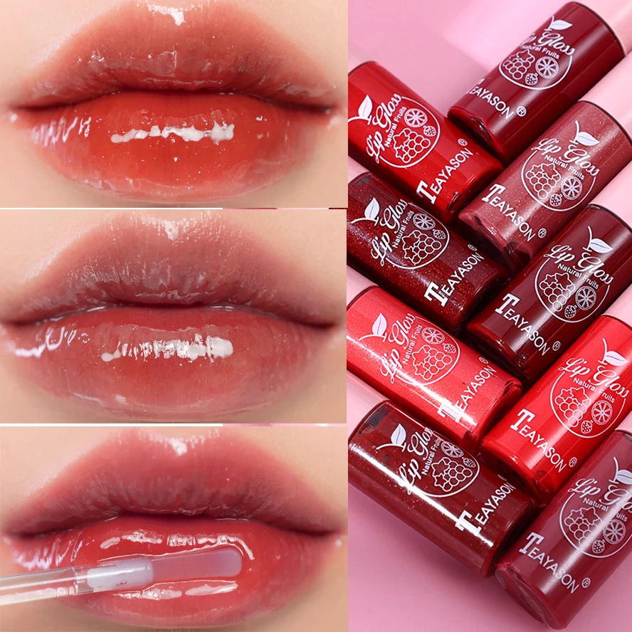 Barras de labios de gelatina, brillo de labios hidratante, Sexy, Plumper, tinte de labios brillante de larga duración, maquillaje, lápiz labial glaseado, cosméticos