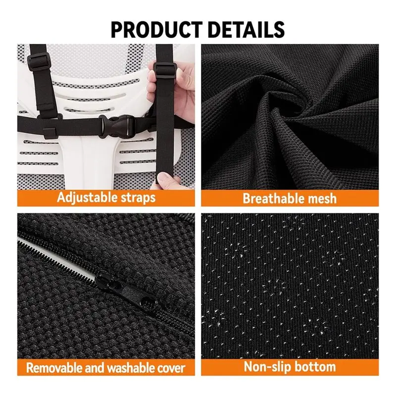 24-Hour Delivery Lumbar Support Pillow For Office Chair And Car, Adjustable Strap Back Support For Office Chair Cushion