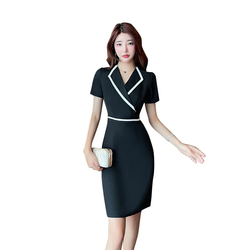 Aesthetic Uniform Summer Short Sleeve Beauty Salon Ladies Spa Beautician Costume Hotel Massage Overalls Waitress Dress