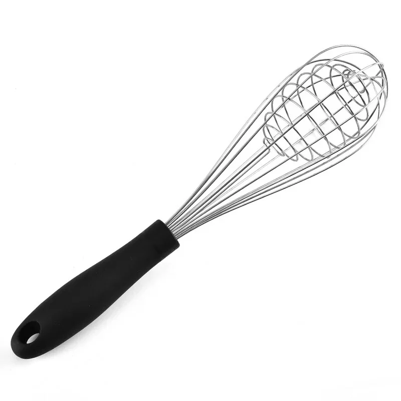 Stainless Steel + TPR Handle Egg Beater Kitchen Balloon Wire Whisk Mixer Foamer for Cooking Baking Blending Whisking Stirring