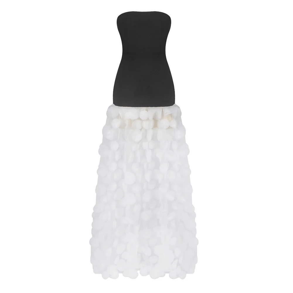 

Women Elegant Party Bandage Dress Sexy Patchwork Clothes Club Vestidos Summer Strapless Dresses