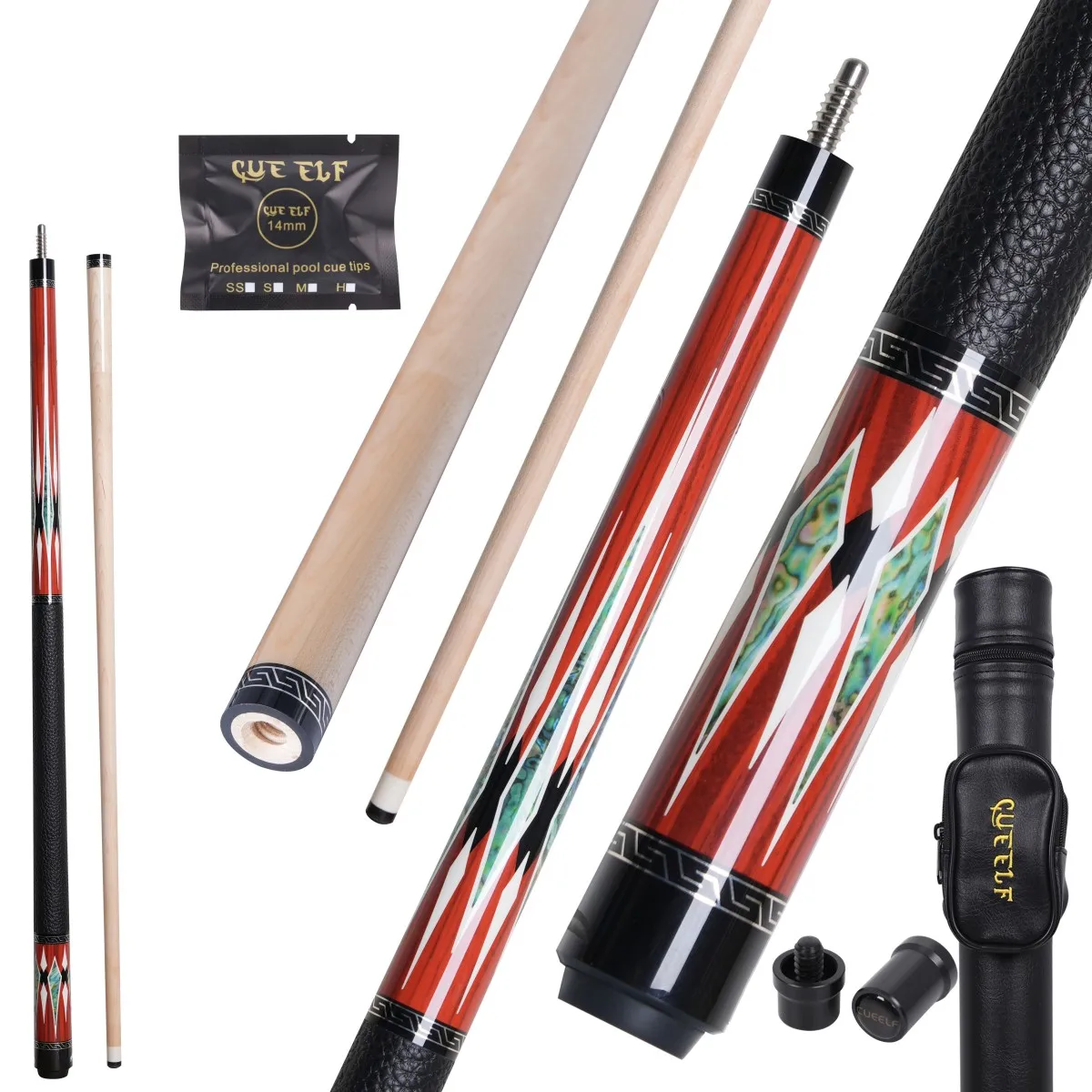 Billiard Pool Cue High Technology Linen Warp Professional 12.5mmTip Size Hard Maple Shaft High Grade Sticker