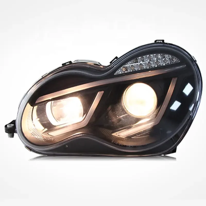 

Для Benz 2000-2007 года W203 C63 C200 C230 C280 C300 светодиодные ангельские глазки светодиодные автомобильные фары черный корпус JY