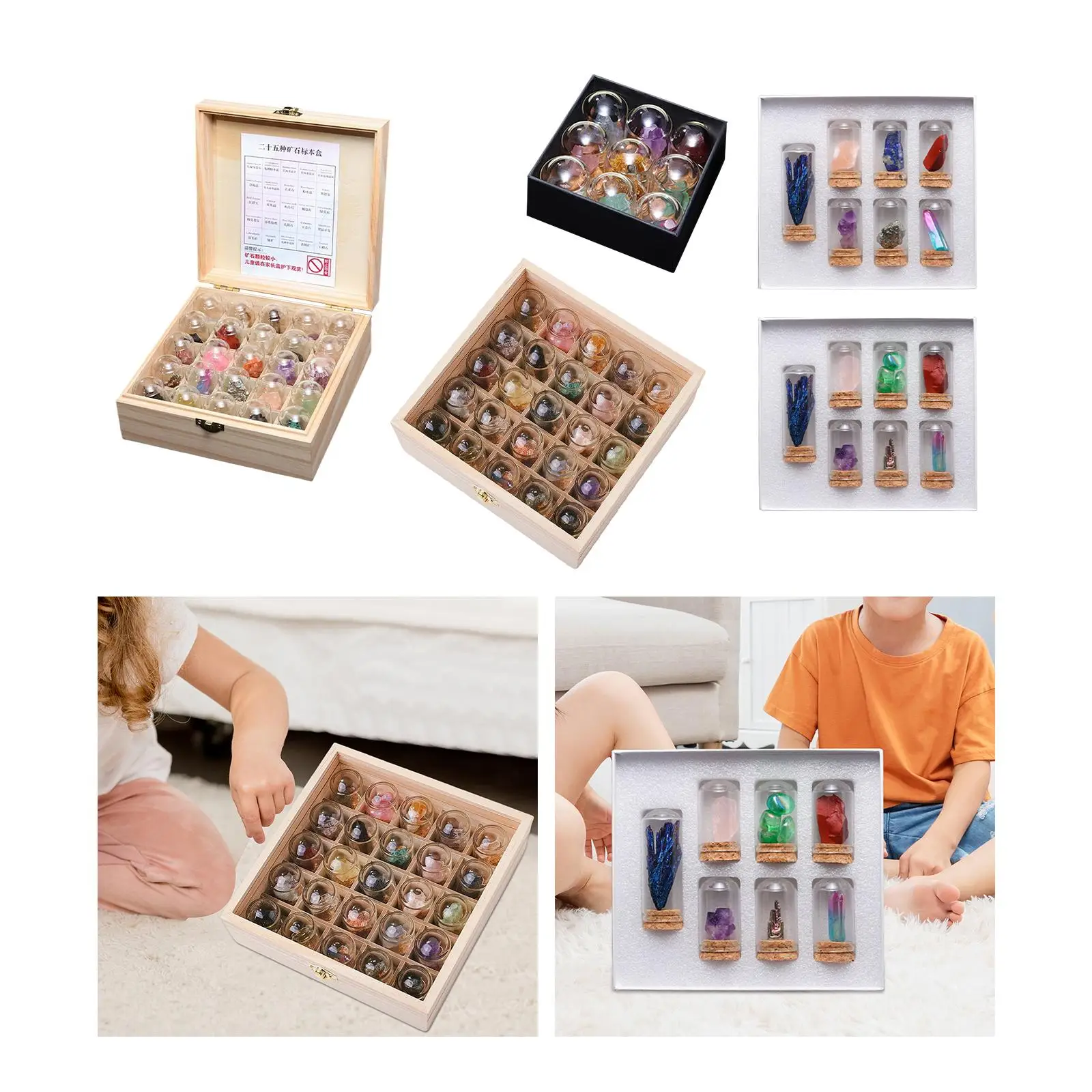 

Novelty Rock and Mineral Collection Natural Science Education Kit for Gift