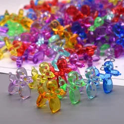 Rainbow 35X40MM 5/10pcs Mix Color Punk Jewelry Acrylic Dog For Jewelry Making DIY loose Beads Bag Pendant Girl' Key Ring