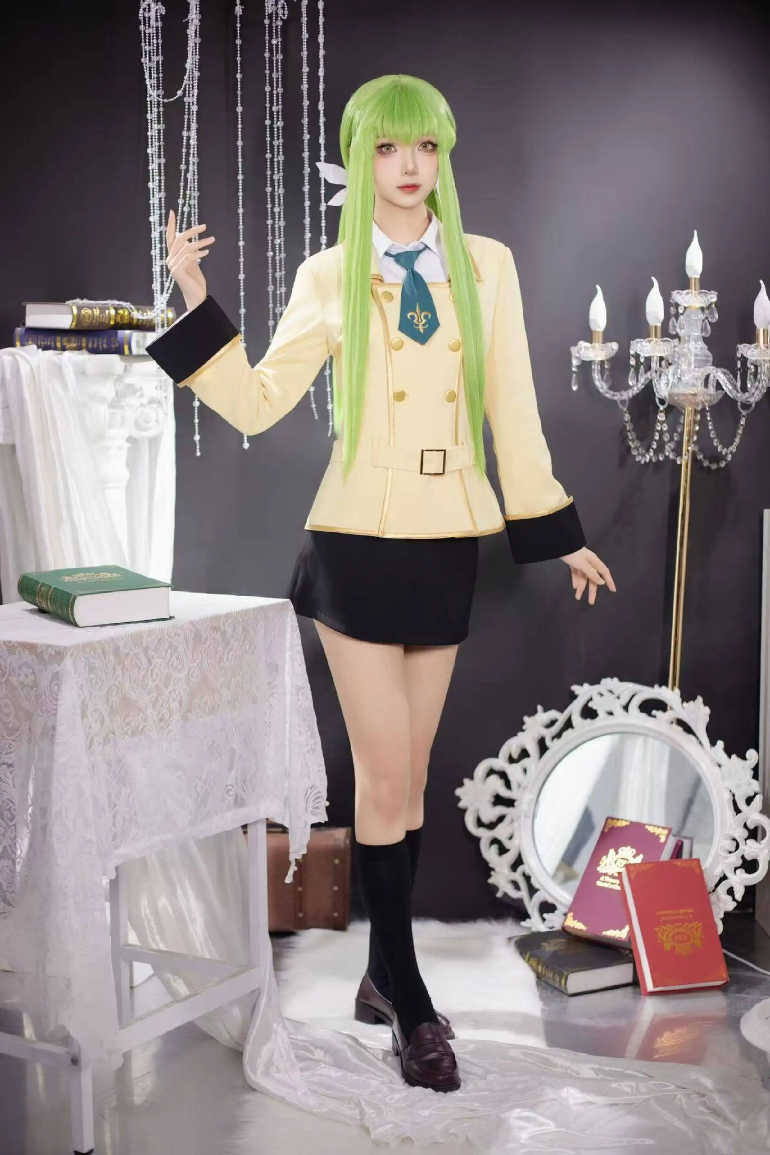 

Anime CODE GEASS Lelouch of the Rebellion Milly Ashford Cosplay Costumes School Uniform Women Coat Shirt Skirt Necktie Outfits